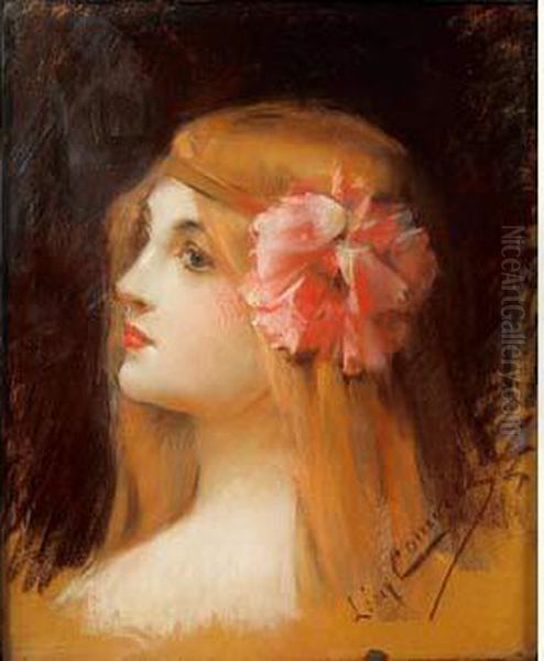 Jeune Fille A La Fleur Oil Painting by Leon Francois Comerre