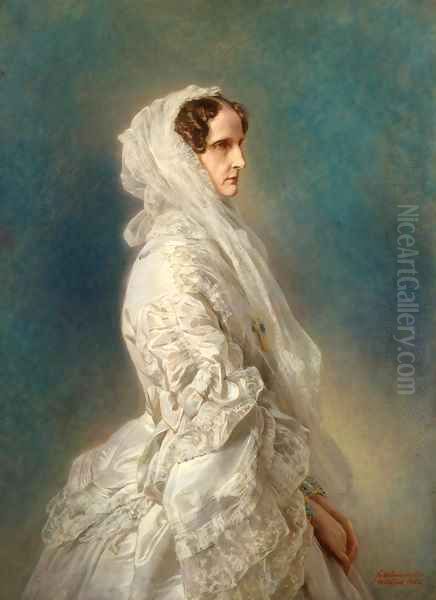 Portrait of Empress Alexandra Feodorovna Oil Painting by Franz Xavier Winterhalter