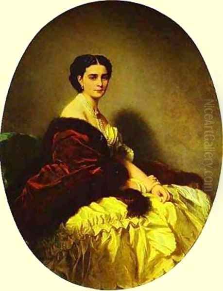 Portrait Of Sofia Naryshkina 1858 Oil Painting by Franz Xavier Winterhalter