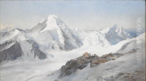 Aletschhorn - Schweiz Oil Painting by Edward Theodore Compton