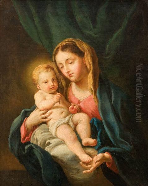 Madonna With Child Oil Painting by Sebastiano Conca