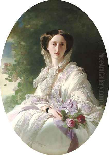 Queen Olga of Wutrttemberg, Grand Duchess of Russia Oil Painting by Franz Xavier Winterhalter