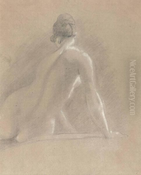 Study Of A Female Nude Oil Painting by John Constable