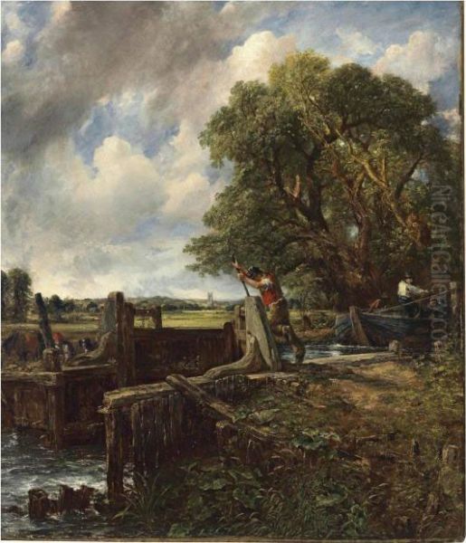 The Lock Oil Painting by John Constable