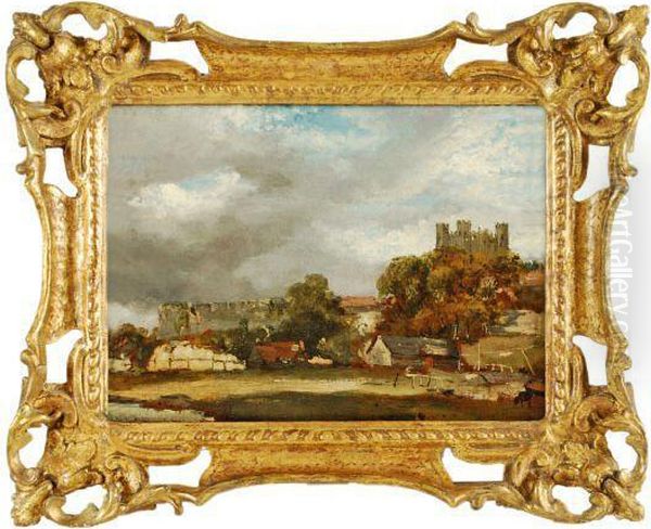 A View Of Rochester Castle Oil Painting by John Constable