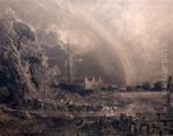 The Rainbow Oil Painting by John Constable