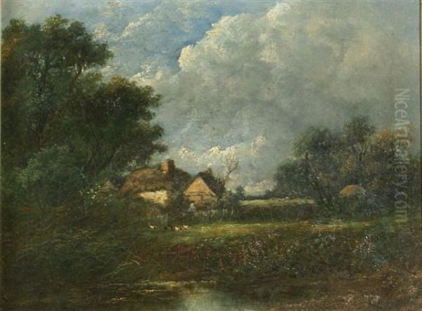 A Country Cottage Oil Painting by John Constable