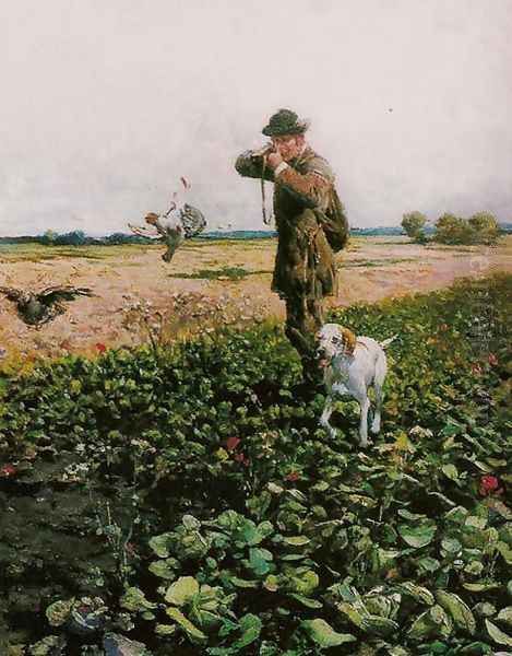 Hunting Oil Painting by Alfred Wierusz-Kowalski