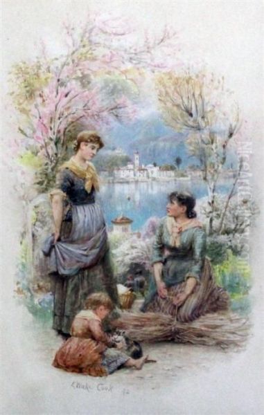 Springtime On Lake Como Oil Painting by Ebenezer Wake Cook