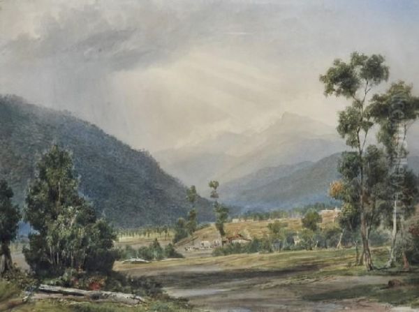 Road To Mount Wandiligong, North Eastern Victoria Oil Painting by Ebenezer Wake Cook