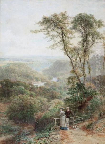 The River Ure, From Mowbray Point - Yorkshire Oil Painting by Ebenezer Wake Cook