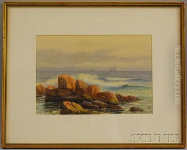 Rocky Shore Oil Painting by John A. Cook