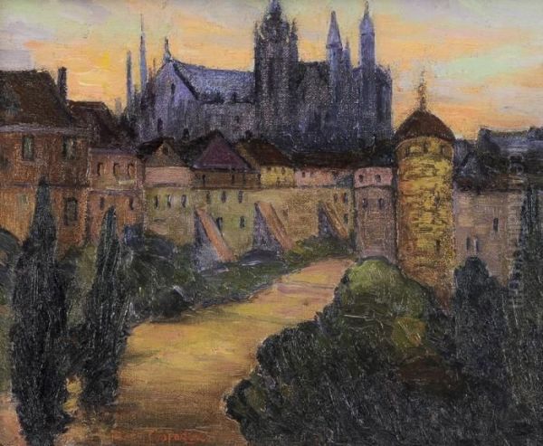 Prague Oil Painting by Fern Isabel Coppedge