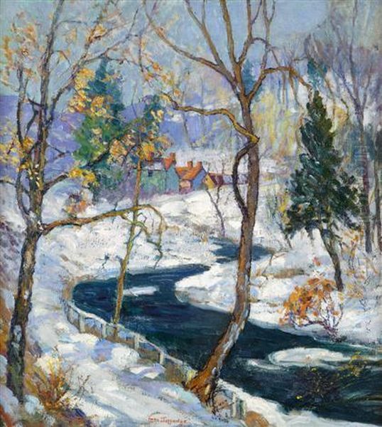 Woodland Brook Oil Painting by Fern Isabel Coppedge