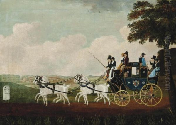 The Royal Yarmouth Telegraph Coach Oil Painting by John Cordrey