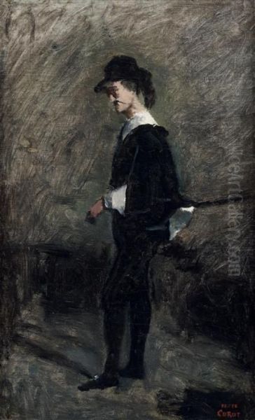 Portrait De Monsieur Bigour D'arras Dans Le Costume D'hamlet Oil Painting by Jean-Baptiste-Camille Corot