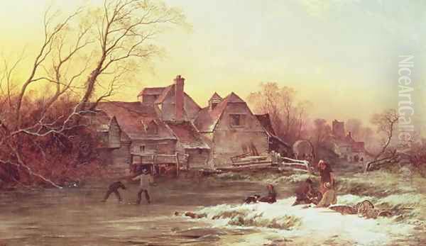 Winter Scene Oil Painting by Philips Wouwerman