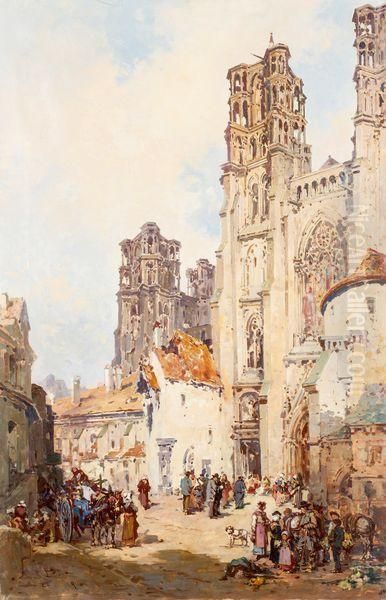 Marche De Nice Oil Painting by Giovanni Battista Costa