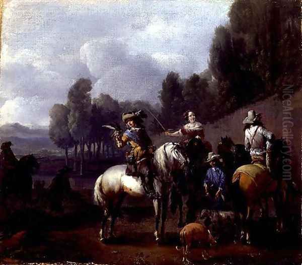 A Hawking Party 2 by Philips Wouwerman