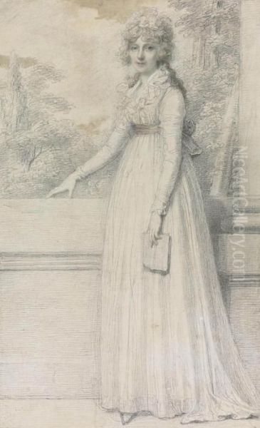 Portrait Of Mrs John Drummond, Nee Hester Cholmondeley Oil Painting by Richard Cosway