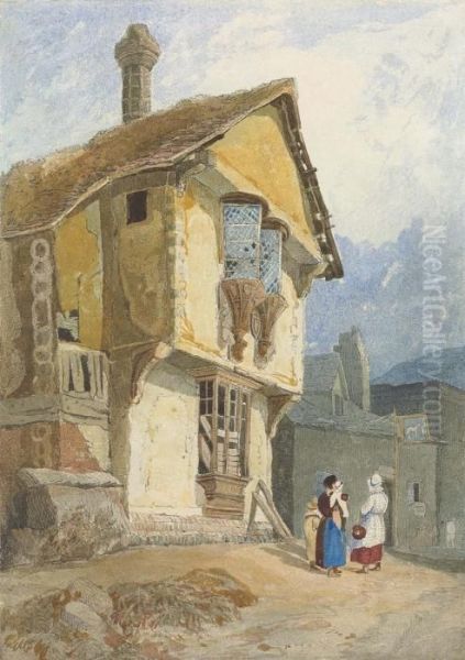 The Old College House, Conway Oil Painting by John Sell Cotman