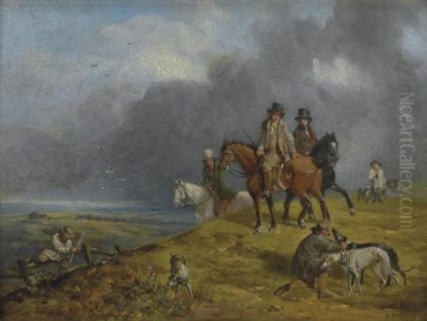 A Coursing Party Oil Painting by Henry S. Cottrell