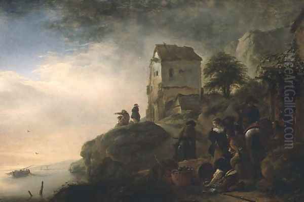 Fishermen with their Catch Oil Painting by Philips Wouwerman