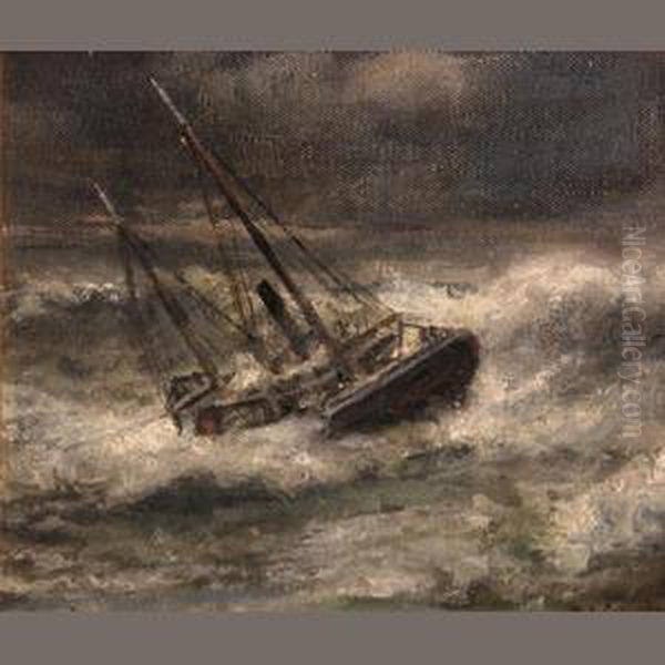 The Aberdeen In Rough Seas Oil Painting by William Alexander Coulter