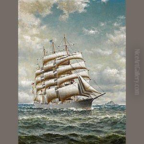 The Four-masted Bark Oil Painting by William Alexander Coulter