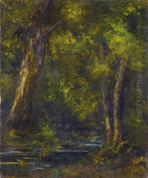 Riviere Dans Un Sous-bois Oil Painting by Gustave Courbet