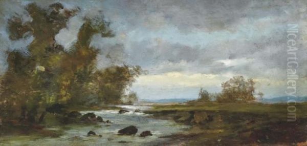 L'etang De L'estagnol Oil Painting by Gustave Courbet