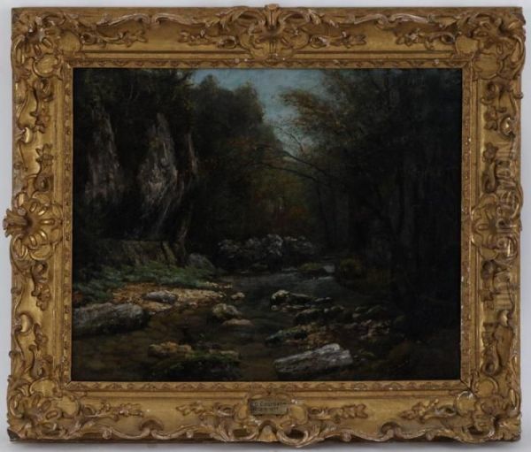 Le Ruisseau De La Breme, Pres D'ornans Au Puits-noir Oil Painting by Gustave Courbet