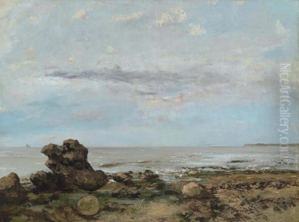 The Beach At Trouville Oil Painting by Gustave Courbet