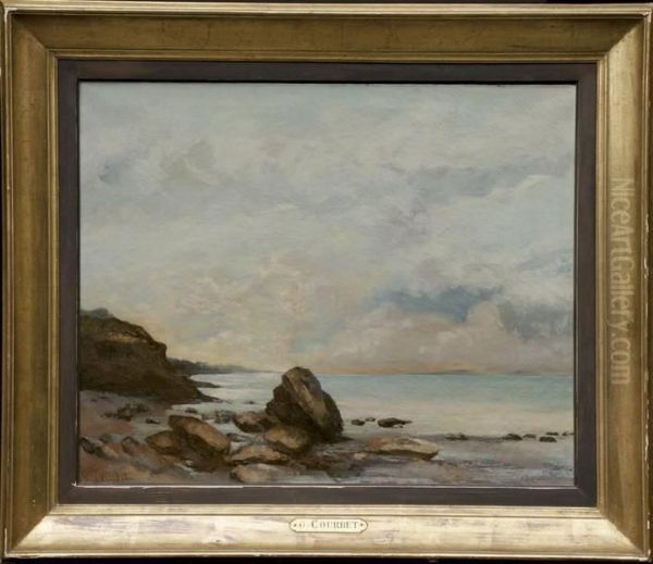 La Roche Isolee A La Pointe De Vallieres Oil Painting by Gustave Courbet