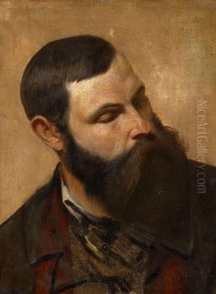 Portrait Of A Bearded Man Oil Painting by Gustave Courbet