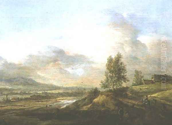 Landscape with fisherman Oil Painting by Philips Wouwerman