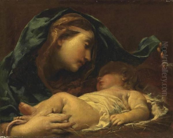 The Madonna And Child Oil Painting by Giuseppe Maria Crespi