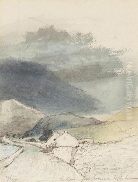 On The Road From Caernarvon To Llanberis, North Wales Oil Painting by Thomas Creswick