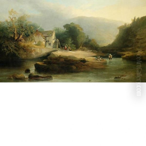 Mountain Stream, Wales Oil Painting by Thomas Creswick