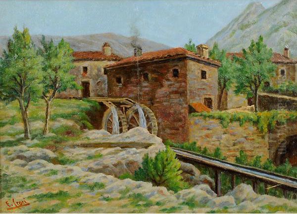 Paese In Carso Oil Painting by Ernesto Croci