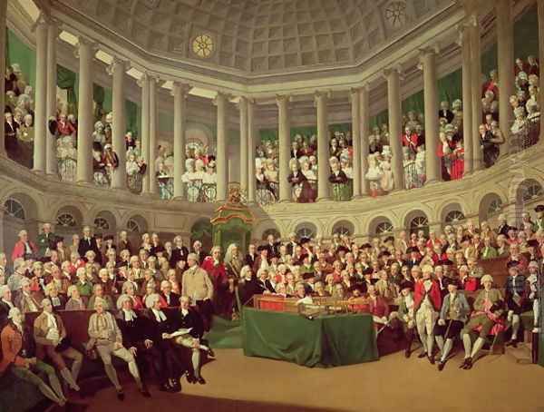 The Irish House of Commons, 1780 Oil Painting by Francis Wheatley