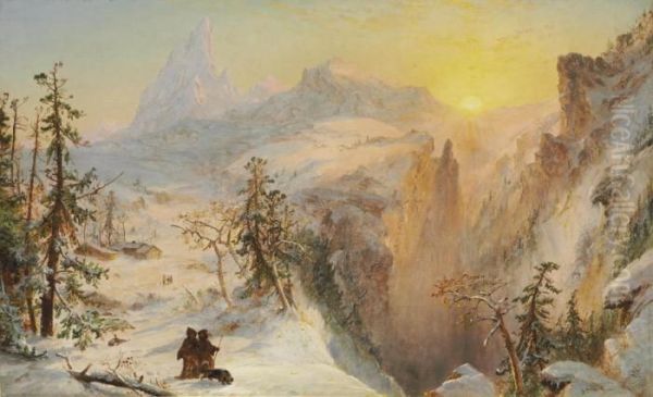 Winter In Switzerland Oil Painting by Jasper Francis Cropsey