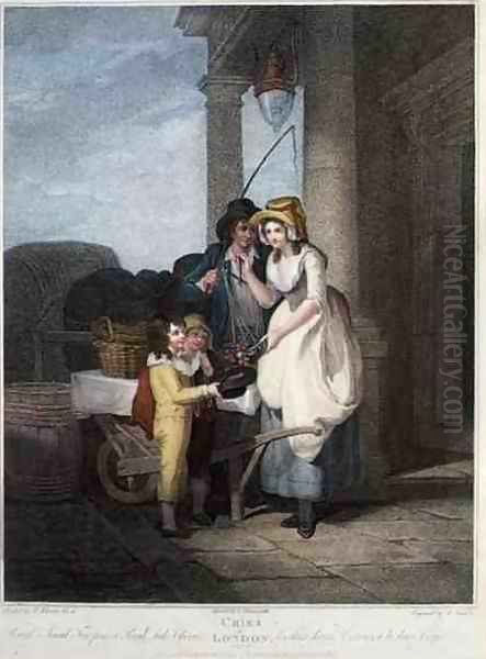 Round and Sound, Five Pence a Pound, Duke Cherries, plate 8 of The Cries of London, engraved by Anthony Cardon (1772-1813), pub. by Colnaghi & Co., 1795 Oil Painting by Francis Wheatley