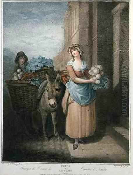 Turnips and Carrots Ho, plate 13 of The Cries of London, engraved by Thomas Gaugain (1748-1812), pub. by Colnaghi & Co., 1797 Oil Painting by Francis Wheatley