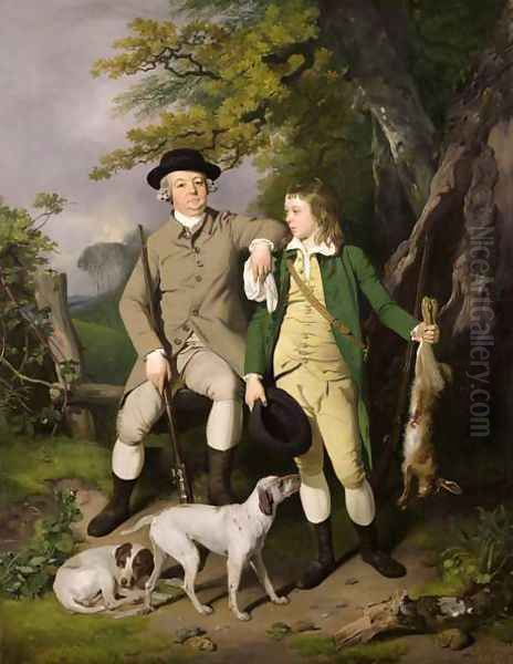 Portrait of a Sportsman with his Son, 1779 Oil Painting by Francis Wheatley