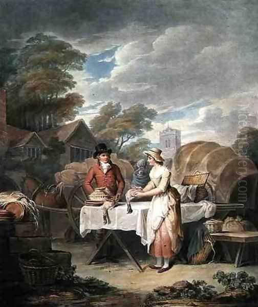 At Market, engraved by W. Annis, pub. by Morgan & Pearce, 1803 Oil Painting by Francis Wheatley