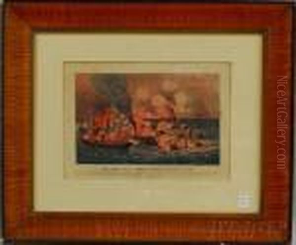 The Great Naval Victory In Mobile Bay Oil Painting by Currier & Ives Publishers