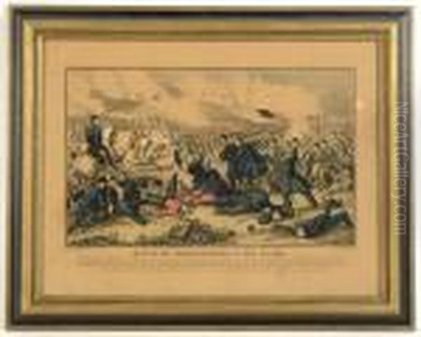 Battle Of Fredericksburg Oil Painting by Currier & Ives Publishers