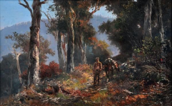  on The Mountain Track, Dandenongs  Oil Painting by James Waltham Curtis