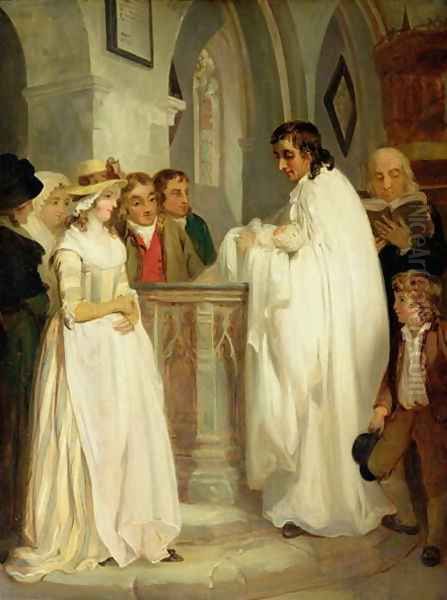 The Christening Oil Painting by Francis Wheatley